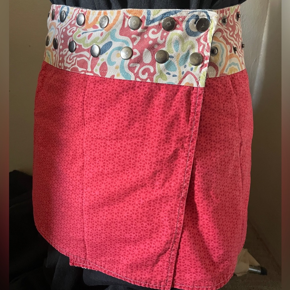 Reversible / adjustable cotton mini skirt